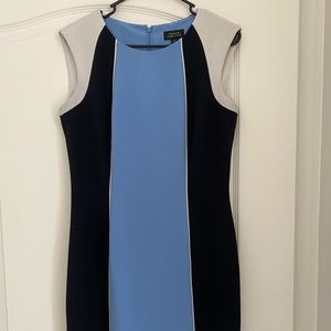 Tahari lined color block dress